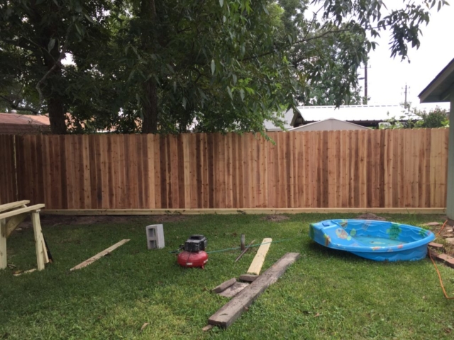 Cedar Wood Fence with Kick Board