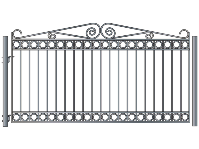 Custom wrought iron driveway gate